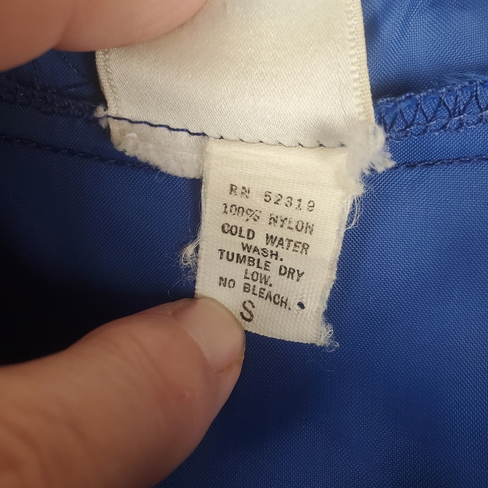 80s OP Blue Windbreaker with Rainbow Stripe. SMALL. #244 - Picture 5 of 15